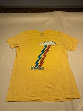 Gildan Yellow Lollapalooza Lightning Bolt Graphic Tee